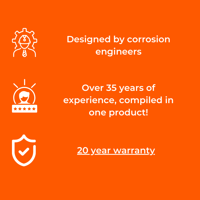 Corrosion Guard - Asta di anodo alimentato per scaldabagni, 340-460 litri, 3/4 "-14 npt, Adattatore EU